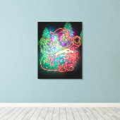 Neon Santa Claus Leinwanddruck (Insitu (Holzboden))