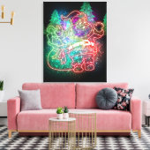 Neon Santa Claus Leinwanddruck (Insitu (Wohnzimmer))