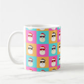 Neon Santa mit Sonnenbrille Cooles Farbmuster Kaffeetasse (Links)