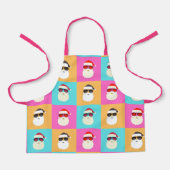 Neon Santa mit Sonnenbrille Cooles Farbmuster Schürze (Vorderseite)