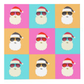 Neon Santa mit Sonnenbrille Cooles Farbmuster Würfel (Vorderseite)