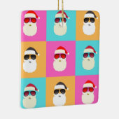 Neon Santa mit Sonnenbrille Cooles Muster Keramikornament (Rechts)