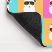 Neon Santa mit Sonnenbrille Cooles Muster Mousepad (Ecke)