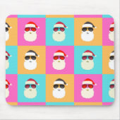 Neon Santa mit Sonnenbrille Cooles Muster Mousepad (Vorne)