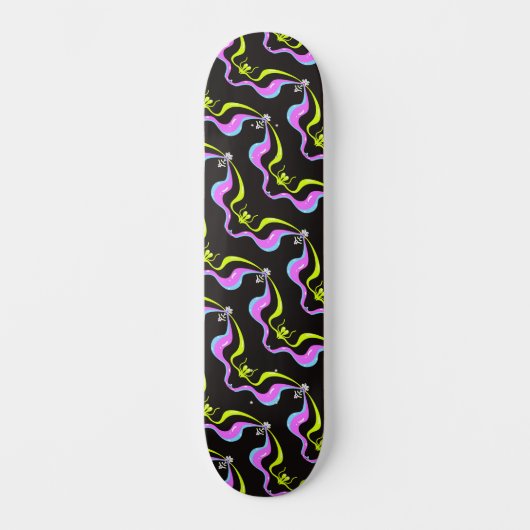 Neon-Schallwelle Skateboard (Vorderseite)