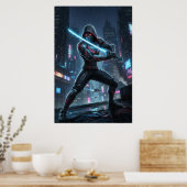 Neon-Schatten-Samurai-Kunstposter Poster (Küche)