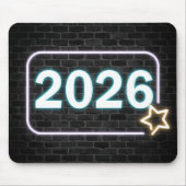 Neon-Schild auf Ziegel für 2026 Mousepad (Vorne)