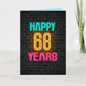 Neon-Schild für 68. Geburtstag Karte (Vorderseite)