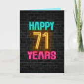 Neon-Schild für 71. Geburtstag Karte (Vorderseite)