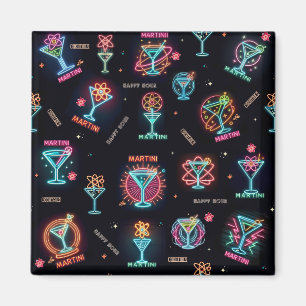 Neon-Schild Space Age Atomic Martini Cocktails Dru Magnet