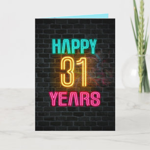 Neon-Schild zum 31. Geburtstag Karte