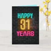 Neon-Schild zum 31. Geburtstag Karte (Gelbe Blume)
