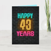 Neon-Schild zum 43. Geburtstag Karte (Vorderseite)