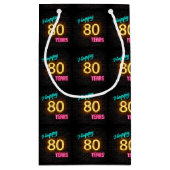 Neon-Schild zum 80. Geburtstag Kleine Geschenktüte (Rückseite)