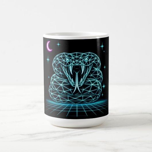 Neon-Schlangensynthwave - Retro-Viper-Angriff Kaffeetasse (Mittel)