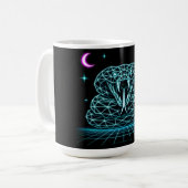Neon-Schlangensynthwave - Retro-Viper-Angriff Kaffeetasse (Vorderseite Links)