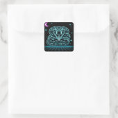 Neon-Schlangensynthwave - Retro-Viper-Strike Quadratischer Aufkleber (Tasche)
