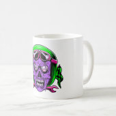 Neon-Schmelz-Zombie-Reiter-Schädel Kaffeetasse (VorderseiteRechts)