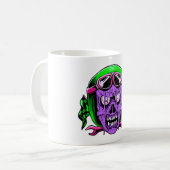 Neon-Schmelz-Zombie-Reiter-Schädel Kaffeetasse (Vorderseite Links)
