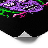 Neon-Schmelz-Zombie-Reiter-Schädel Poster (Ecke)