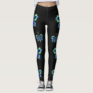 Neon Schmetterling Leggings