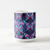 Neon-Schmetterlingsmuster Kaffeetasse (Mittel)