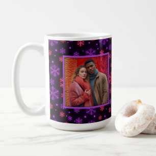 Neon-Schneeflocken Kaffeetasse