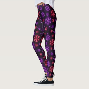 Neon-Schneeflocken Leggings