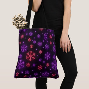 Neon-Schneeflocken Tasche