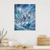 Neon-Schneeleopard-Gletscherspitze Poster (Küche)