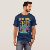 Neon-Schritte Retro-Athletik retro T-Shirt (Vorne ganz)