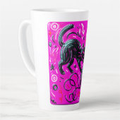 Neon-Schwarzkatzen-Kunst Milchtasse (Linke Ecke)