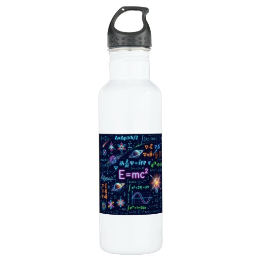 Neon Science Equations Water Bottle | Physics Math Edelstahlflasche (Vorderseite)