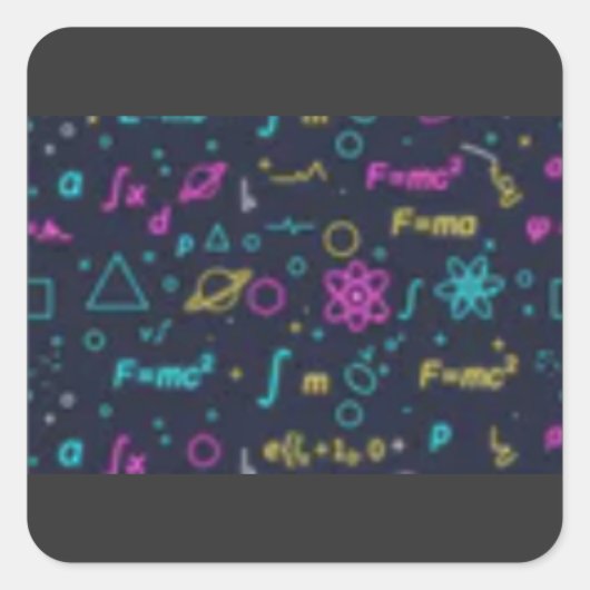 Neon Science & Math Formulas Pattern Sticker | Phy (Vorderseite)