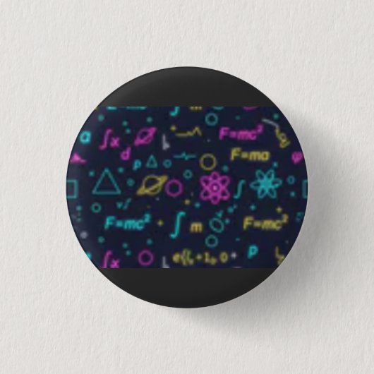 Neon Science & Math Formulas Pin Badge | Physics C Button (Vorderseite)