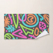 Neon Scribble Splash Handtuch - Lebhafter Retro Po Badhandtuch Set (Handtuch)