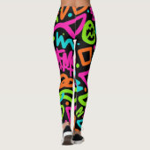 Neon Scribble Splash Leggings - Retro Pop Vibes (Rückseite)