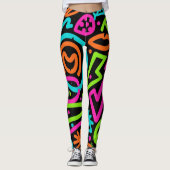 Neon Scribble Splash Leggings - Retro Pop Vibes (Vorderseite)