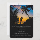 Neon Script-Foto Hochzeit speichern Save The Date (Rückseite)