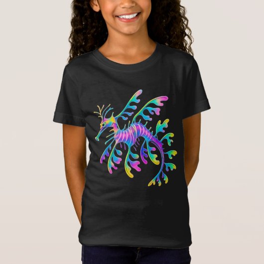 Neon Sea Dragon – Surreal Ocean Art T-Shirt (Vorderseite)
