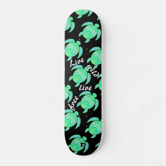 Neon Sea Turtle Pattern Dd Brand Skateboard (Vorderseite)