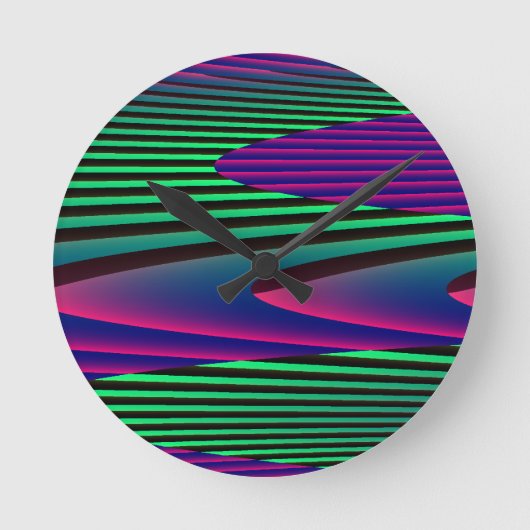 Neon Seas Wall Clock Runde Wanduhr (Vorderseite)