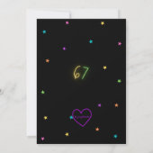 Neon Sechs Sieben Geburtstag Einladung (Rückseite)