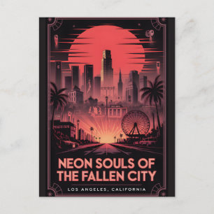 Neon-Seelen des heimgesuchten Los Angeles Postkarte