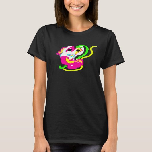 Neon-Seepferd Fels T-Shirt (Vorderseite)