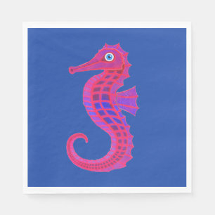 Neon-Seepferd-Papierservietten Serviette