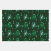 NEON SEHEN GLOWING CHRISTMAS CANDYCANES GESCHENKPAPIER SET (Vorderseite 3)