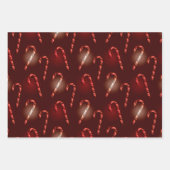 NEON SEHEN GLOWING CHRISTMAS CANDYCANES GESCHENKPAPIER SET (Vorderseite 2)