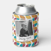 Neon Seventies 70's Retro 50th Birthday Photo Dosenkühler (Kanne Vorderseite)