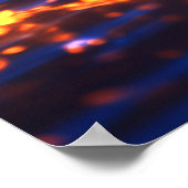 Neon Shadow Assassin - Cyberpunk Ninja in Blue Fla Poster (Ecke)